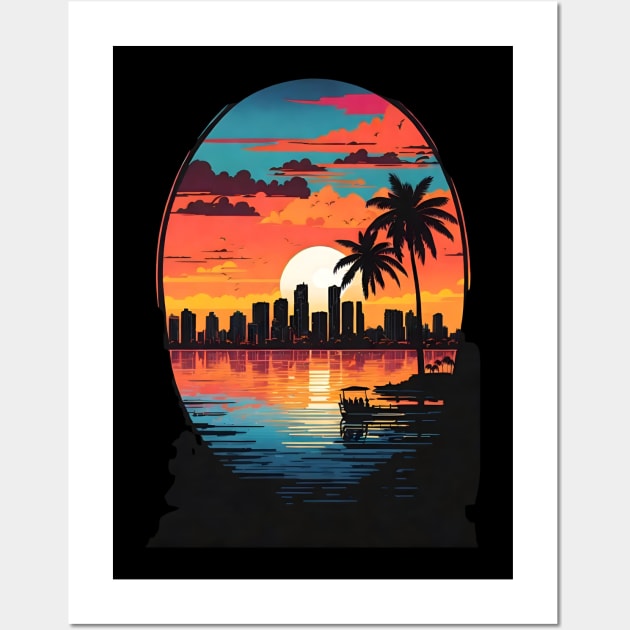 miami city Wall Art by vaporgraphic